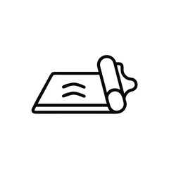 Yoga Mat Outline Icon Unrolled Exercise And Fitness Equipment Gym Accessory Training And Wellness Concept