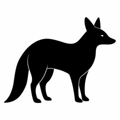 Fototapeta premium AI Generated Aardwolf Vector Silhouette Isolate White Background