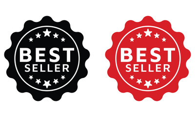 Bestseller (best seller) label or sticker badge flat icon vector template