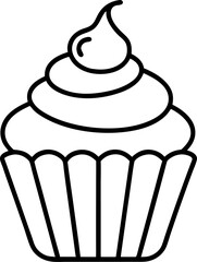 vector illustration of a cupcake