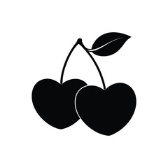 heart shape cherry silhouette art