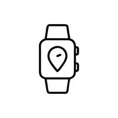 Smartwatch With Location Pin Icon Vector Illustration Isolated On White Background