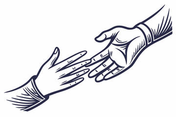 Obraz premium hand shake vector illustration