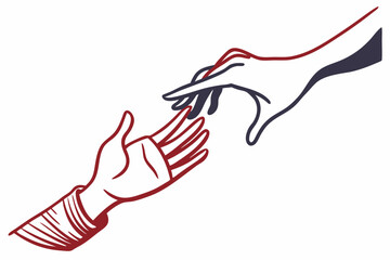 Obraz premium two hands vector illustration