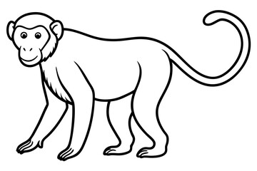 Stylized Proboscis Monkey Outline