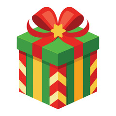 Christmas gift box on white background