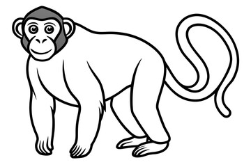 Stylized Proboscis Monkey Outline