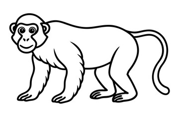 Stylized Proboscis Monkey Outline