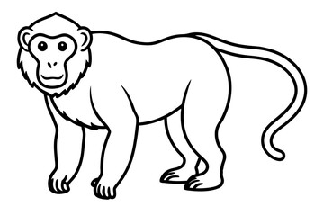 Stylized Proboscis Monkey Outline