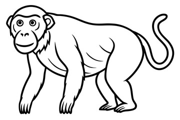 Stylized Proboscis Monkey Outline