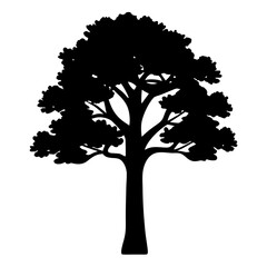 sequoia tree silhouettes - black sequoia tree, isolated transparent background
