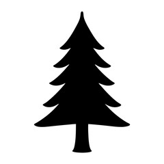 spruce tree silhouettes - black spruce tree, isolated transparent background