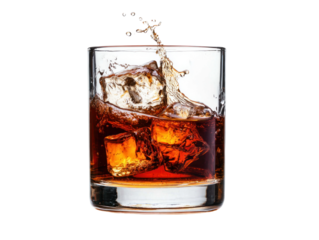 Drinking splashing ice cold beverage cutout background refreshing indoor scene impressive viewpoint