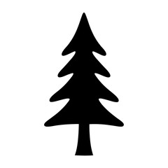 spruce tree silhouettes - black spruce tree, isolated transparent background