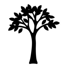 Obraz premium A simple silhouette illustration of a lush tree with rounded leaves