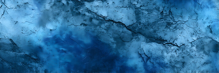 Naklejka premium Blue textured wall background with natural rough plaster and cracked stone structure. Ideal for digital backdrops, web design, and creative layouts.