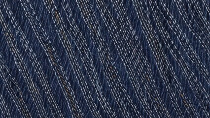 Denim fabric texture in classic indigo with visible weave and subtle wear marks Generative AI