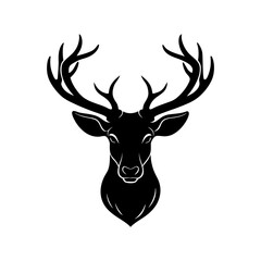 Stag Head Silhouette vector illustration