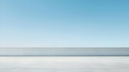 Empty Rooftop Space Under Clear Blue Sky