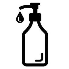 Disinfectant bottle icon showing sanitation and hygiene protection in healthcare