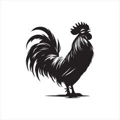 Black silhouette of a rooster