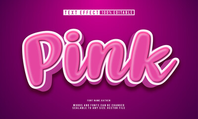 Editable 3D pink text effect with modern and playful font style.
