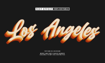 Retro Los Angeles editable text effect with stylish vintage theme.