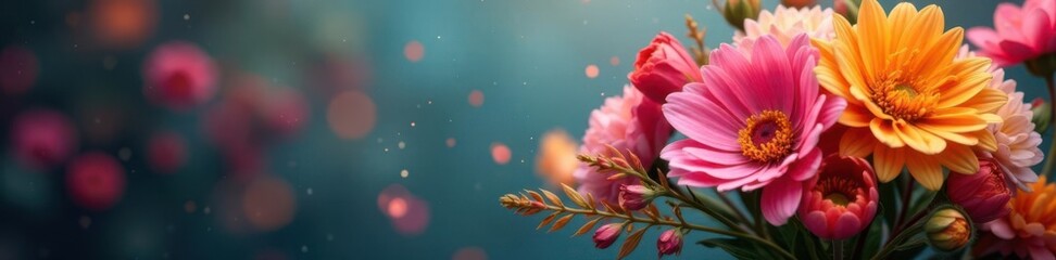 A bouquet of colorful blooms spin rapidly on screen , mobile phone, flowers