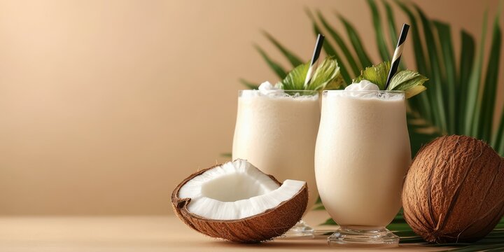 Refreshing coconut cocktails served with tropical flair in a serene setting