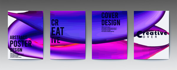 abstract poster design, Modern gradient poster background vector set. Minimalist cover template with vibrant perspective geometric prism shapes in gradient Ideal design for social media, cover, banner