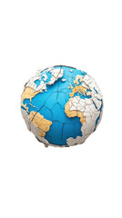 Fototapeta premium Detailed Artistic Representation of Cracked Earth Globe with Ocean