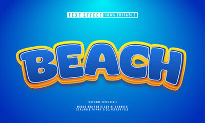 Editable summer beach text effect with fun and tropical vibe.