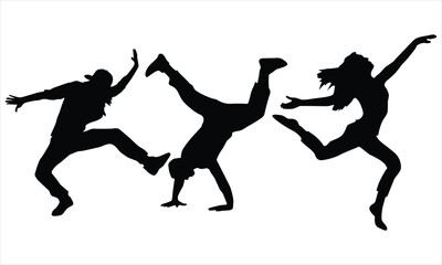 silhouettes of dancing people