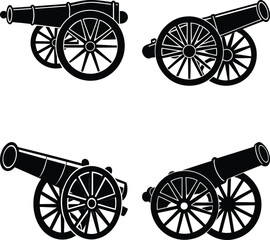 Fototapeta premium Cannon Silhouette vector illustration
