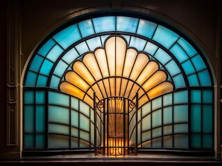 Art Deco Stained Glass Window