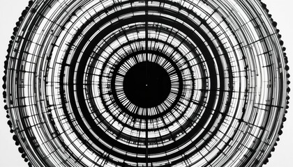 Dynamic circular design modern art gallery abstract content urban environment top-down viewpoint visual concept exploration