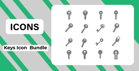 Keys Icon Bundle,  Modern Key Icons 