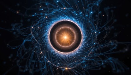 Obraz premium Dynamic cosmic energy patterns universe digital art abstract close-up energy flow and connectivity