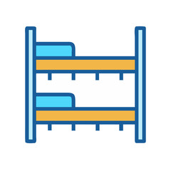 Bunk Bed for Shared Sleeping Area Icon Design