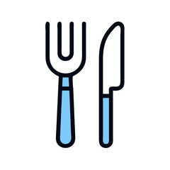 Fork and Knife Representing Dining Service Icon Design