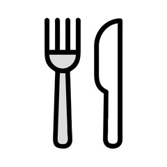 Fork and Knife Representing Dining Service Icon Design