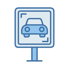 Parking Sign for Vehicle Space Icon Design