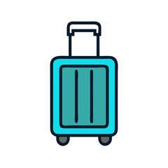 Rolling Suitcase for Guest Luggage Icon Design