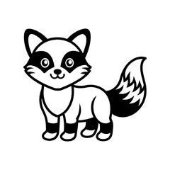 Outlined cute animals vector silhouette