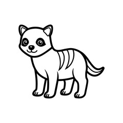 Outlined cute animals vector silhouette