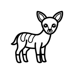 Outlined cute animals vector silhouette