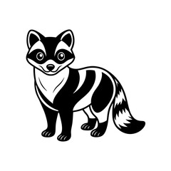 Outlined cute animals vector silhouette