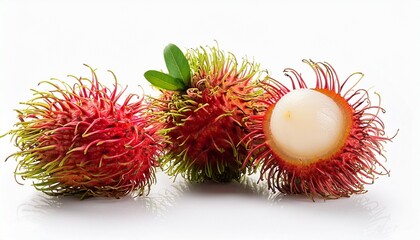 rambutan sweet fruit isolated over white background
