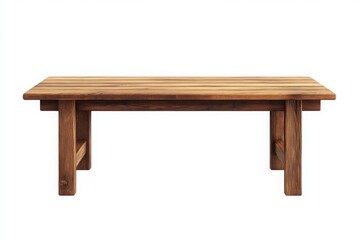 Empty wood table isolated on white background with natural texture and clean surface