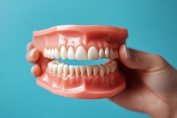 Obraz premium Dental Model Showing Perfect Teeth and Gums for Oral Health Education